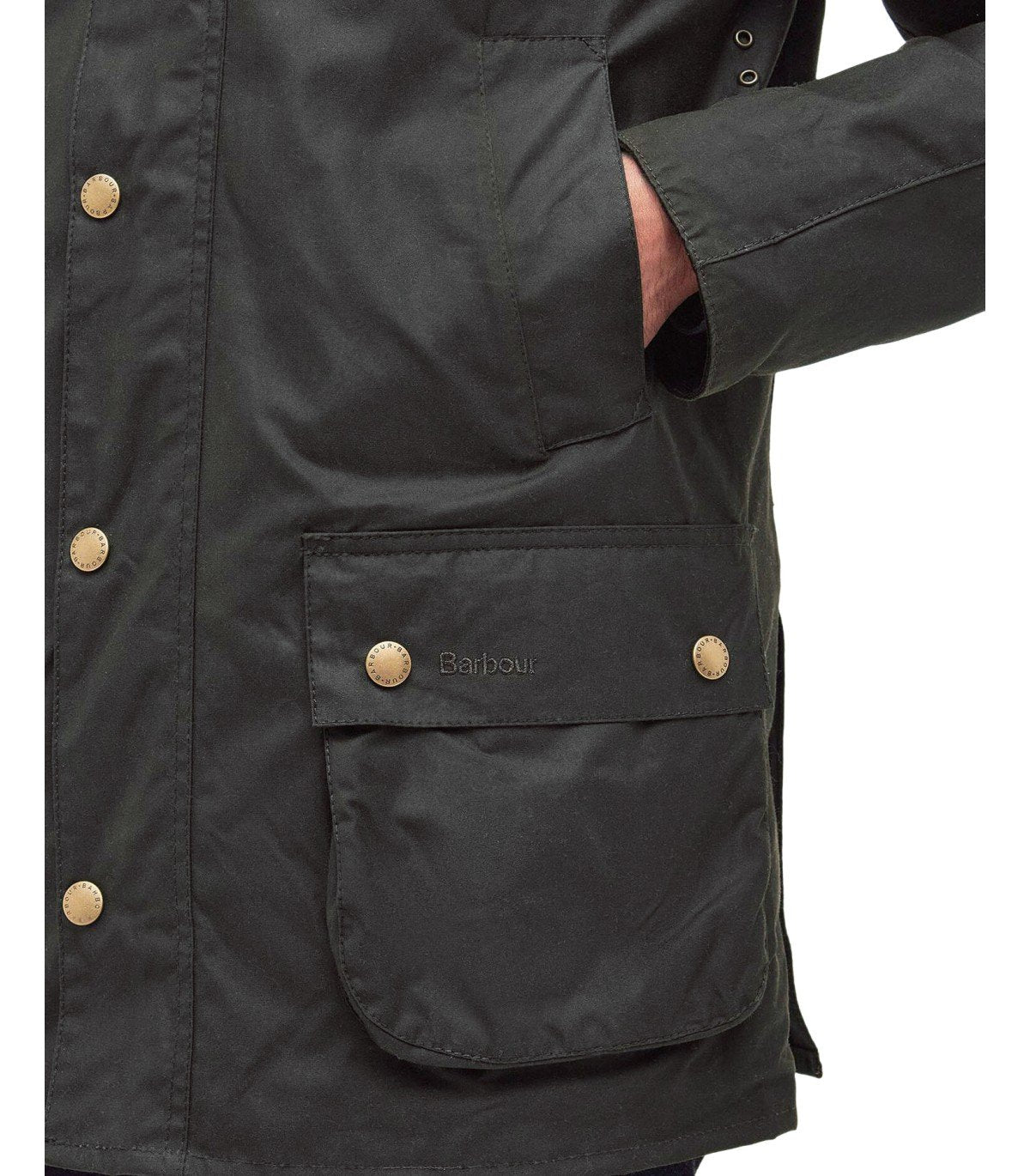 BARBOUR ASHBY WAX OLIVGRÜNE JACKE