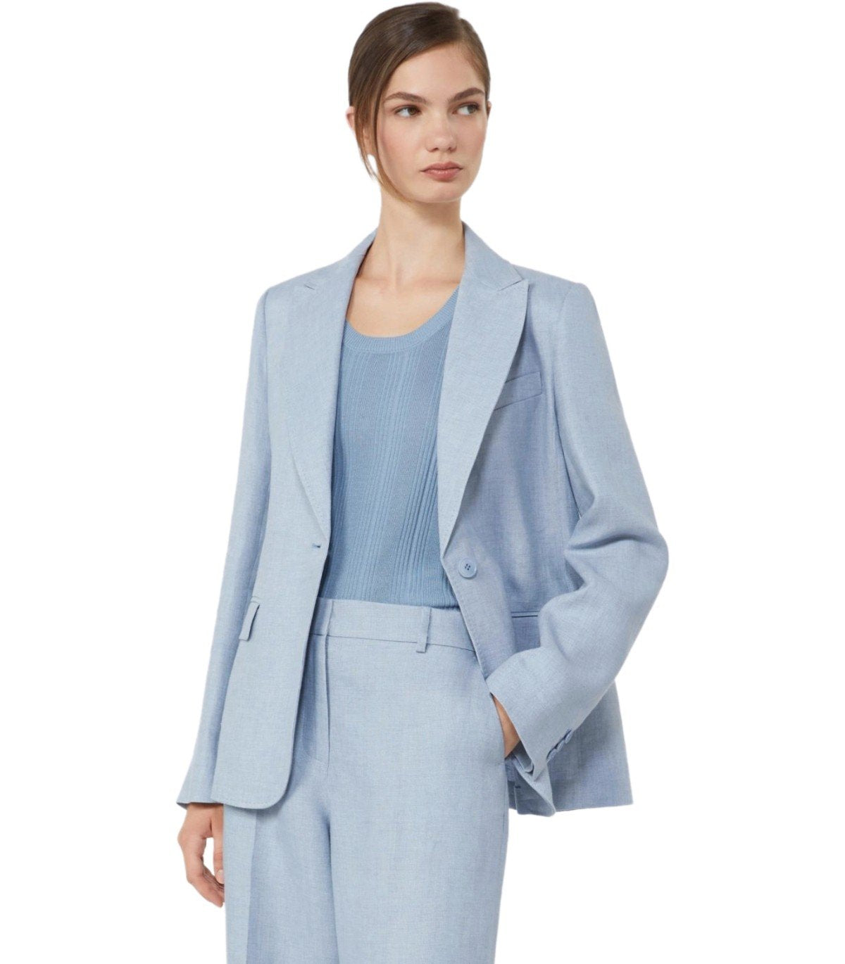 MAX MARA WEEKEND NALUT HELLBLAU EINREIHIGER BLAZER