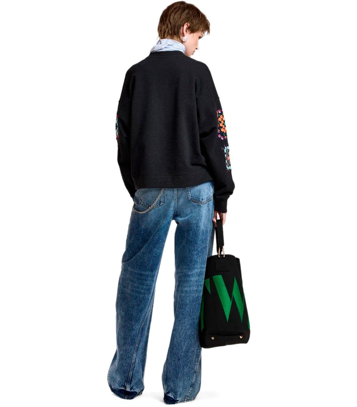 ESSENTIEL ANTWERP KARNAVAL SCHWARZES SWEATSHIRT