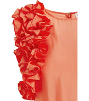 ESSENTIEL ANTWERP HEXICO CORAL MIDI DRESS