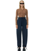 GANNI BLAUE HOSE MIT KORDELZUG