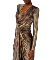 ELISABETTA FRANCHI RED CARPET LIZARD DRESS