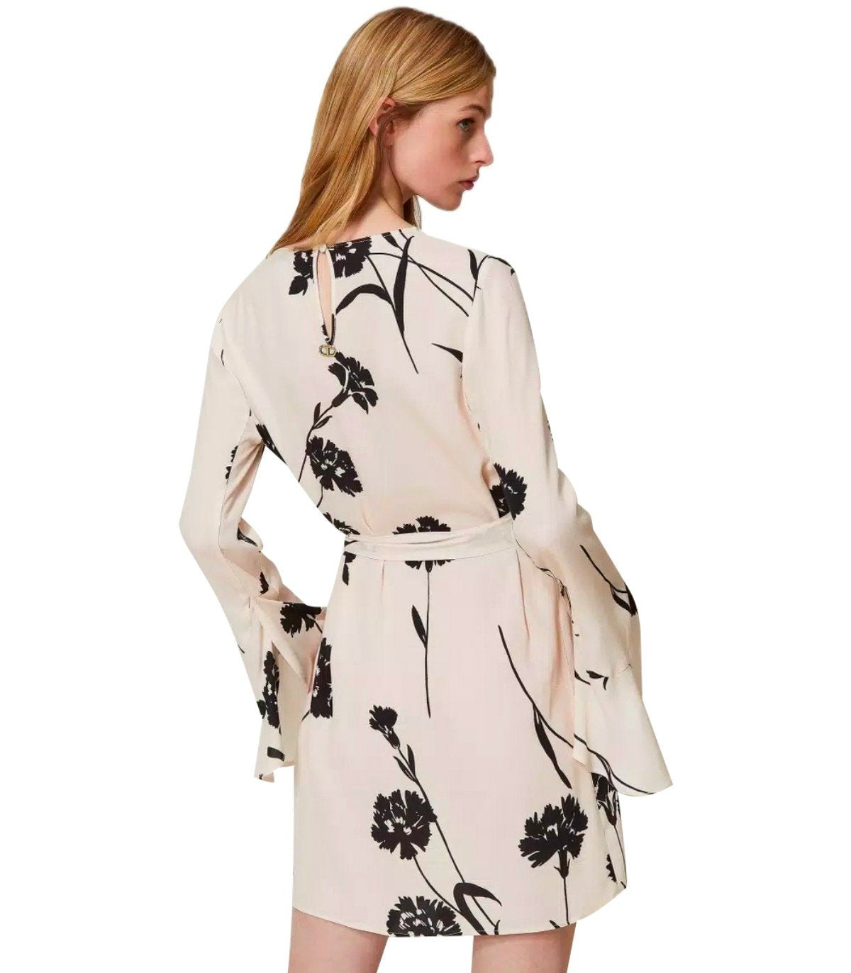 TWINSET CREME JURK MET BLOEMEN