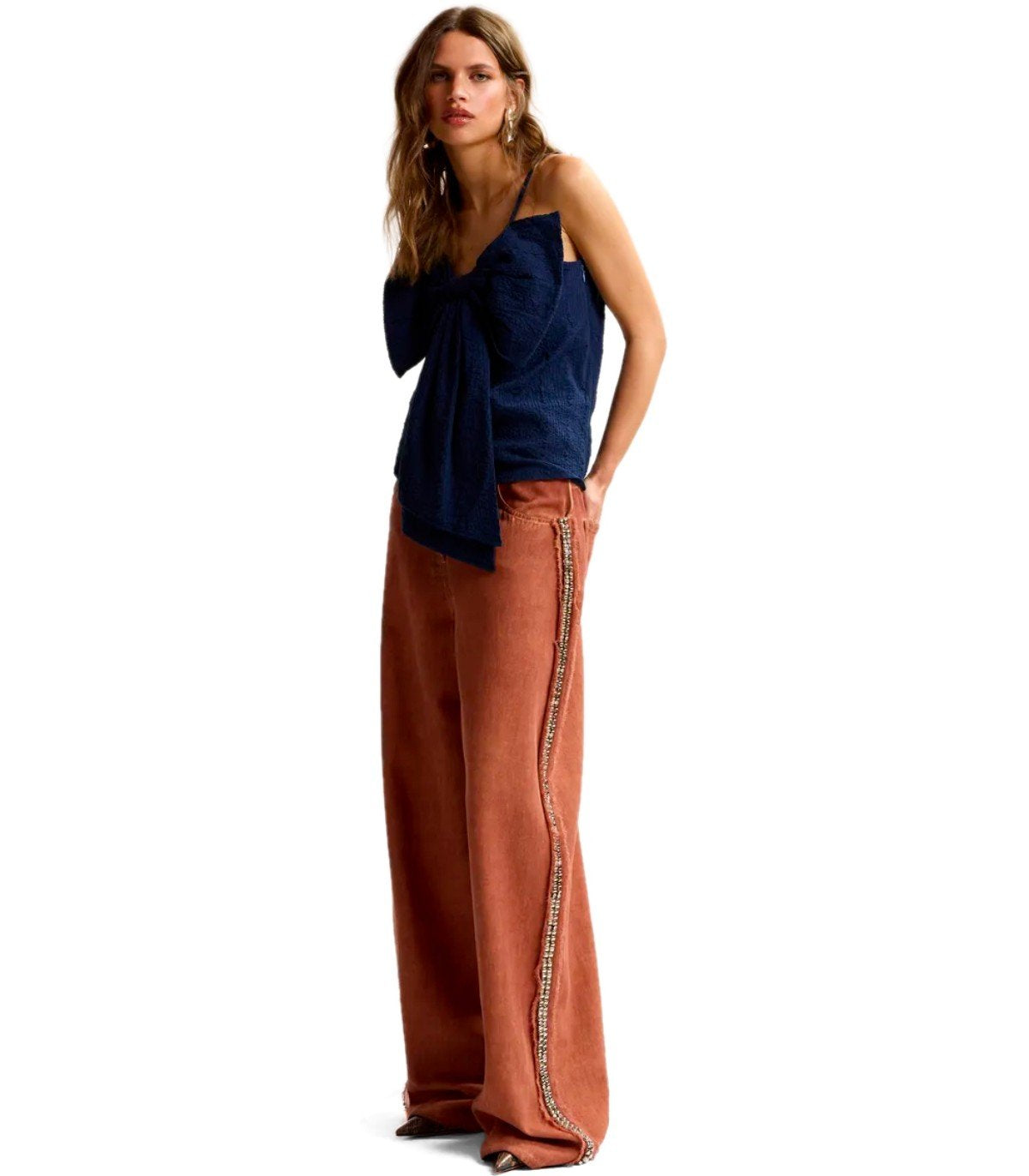 ESSENTIEL ANTWERP JEEPER RUST WIDE LEG JEANS