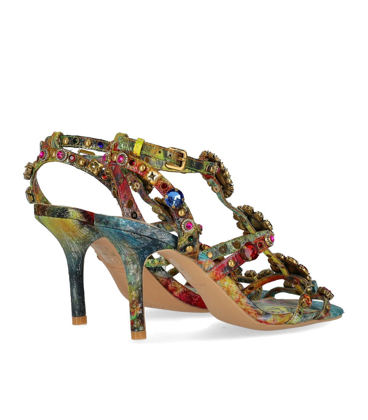 KURT GEIGER GLADIATOR MULTICOLOR HEELED SANDAL