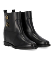 VIA ROMA 15 SANTA MONICA BLACK ANKLE BOOT WITH BUTTONS