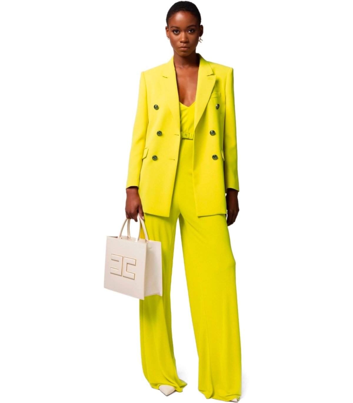 ワンピース ELISABETTA FRANCHI Viscose jumsuit Elisabetta Franchi viscose jumpsuit with logoed detail for
