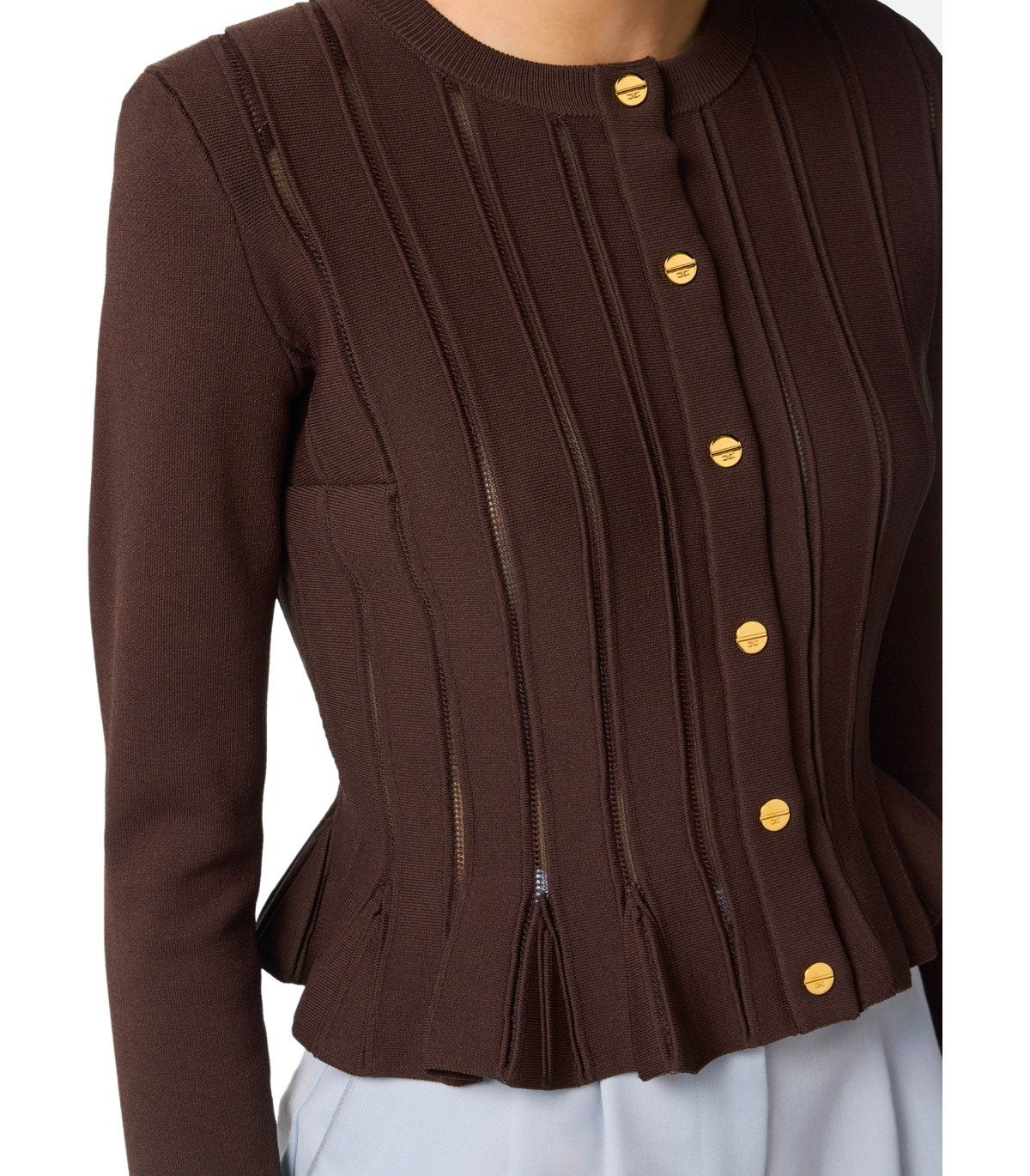 ELISABETTA FRANCHI COFFEE CARDIGAN