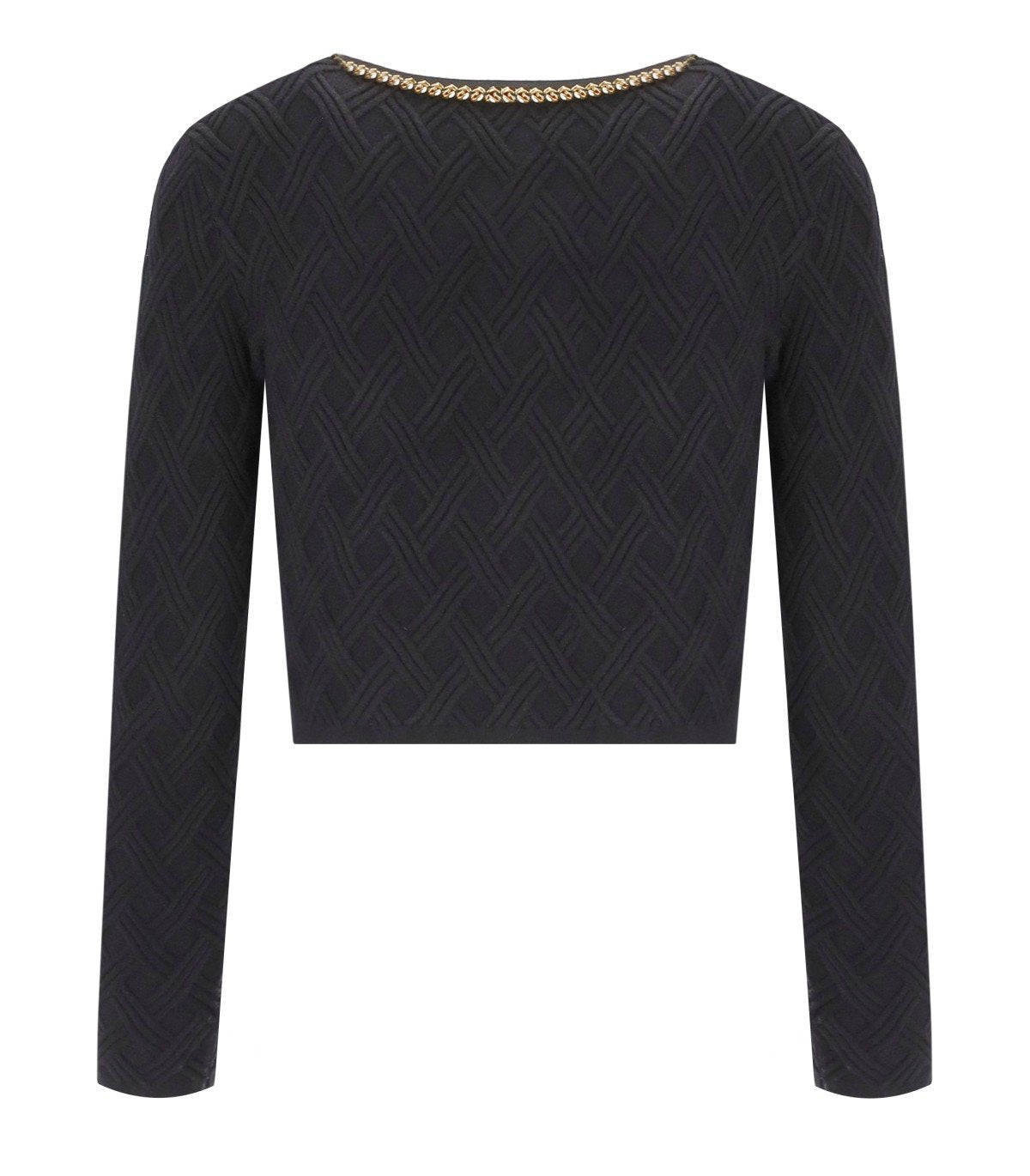 ELISABETTA FRANCHI CROP BLACK CARDIGAN