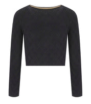 ELISABETTA FRANCHI CROP BLACK CARDIGAN