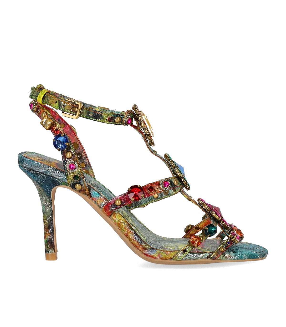 KURT GEIGER GLADIATOR MULTICOLOR HEELED SANDAL