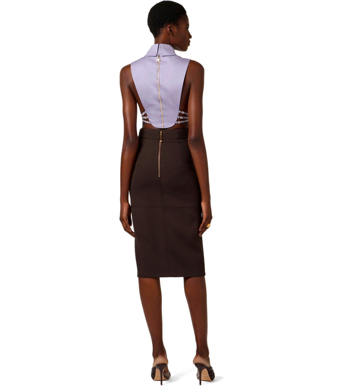 ELISABETTA FRANCHI BRAUNER MIDI-ROCK