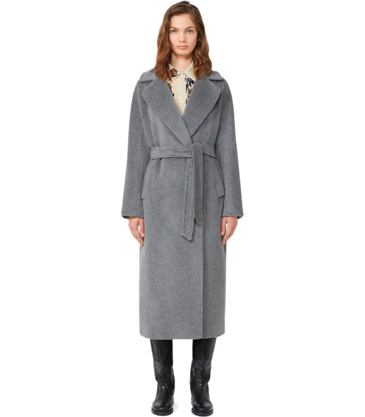 MAX MARA WEEKEND TEMPERA GAUER MANTEL MIT GÜRTEL