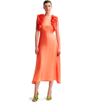 ESSENTIEL ANTWERP HEXICO CORAL MIDI DRESS