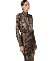 ROBE IMPRIMÉ ALLIGATOR MARRONE ELISABETTA FRANCHI