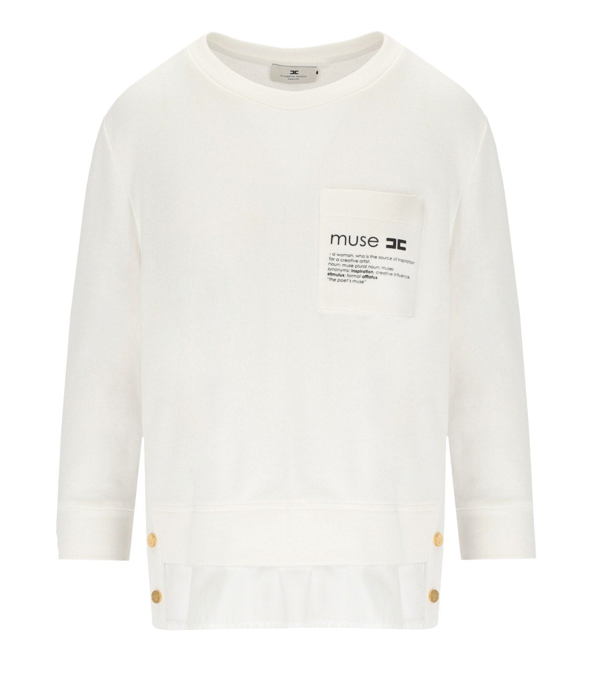 ELISABETTA FRANCHI IVORY SWEATSHIRT