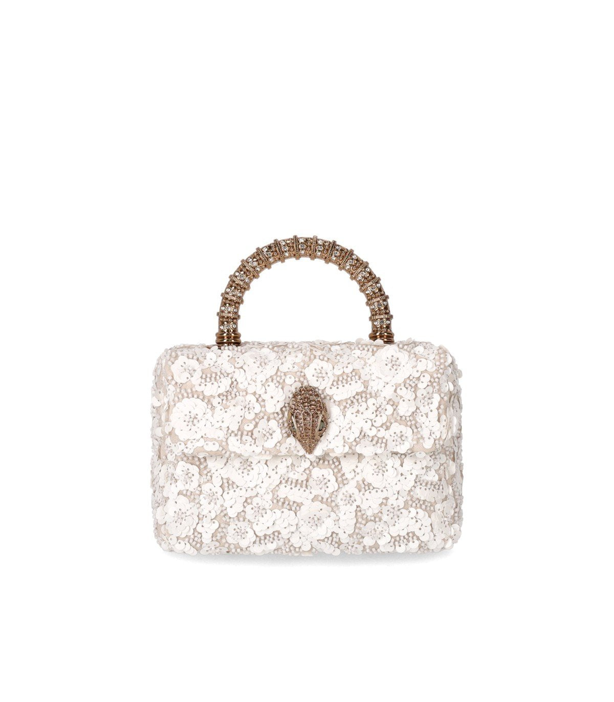 KURT GEIGER KENSINGTON PAILLETTES MINI WEISSE HANDTASCHE