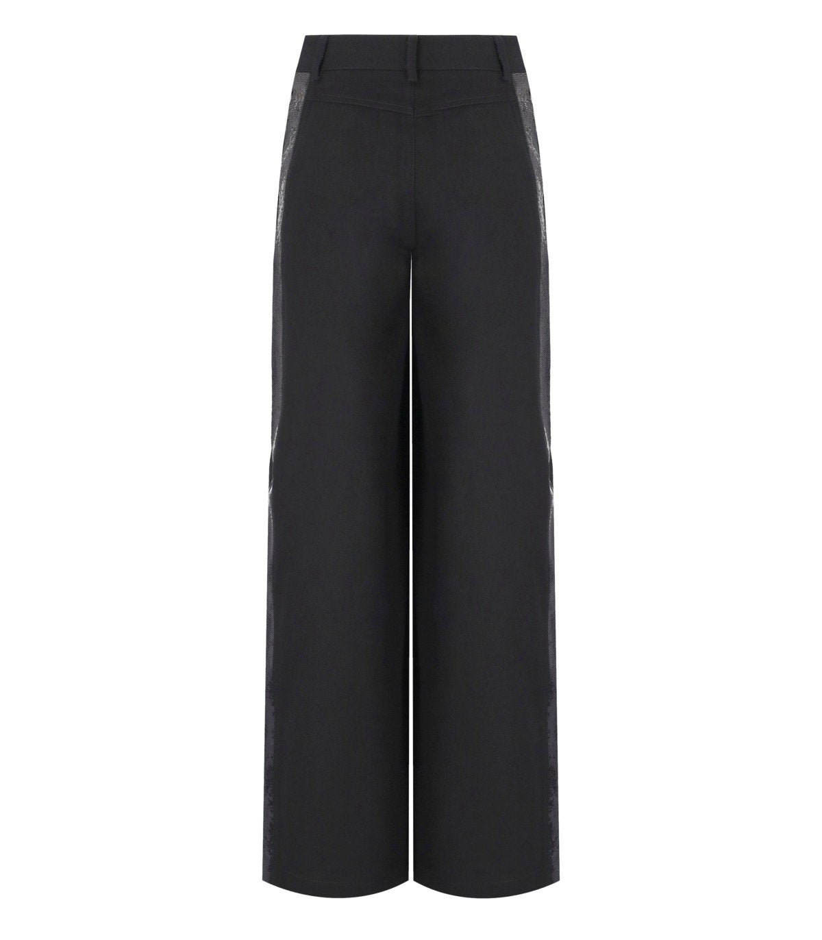 ESSENTIEL ANTWERP GORROR BLACK WIDE LEG PANTS