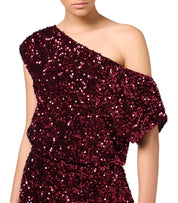 ELISABETTA FRANCHI ROUGE NOIR JUMPSUIT WITH SEQUINS