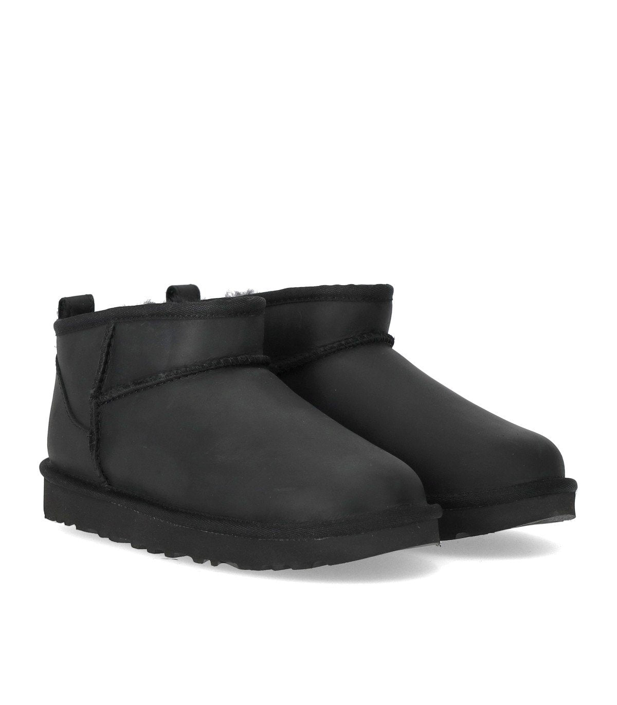 STIVALE CLASSIC ULTRA MINI LEATHER NERO UGG