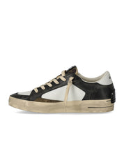 CRIME LONDON SK8 DELUXE WHITE AND BLACK SNEAKER
