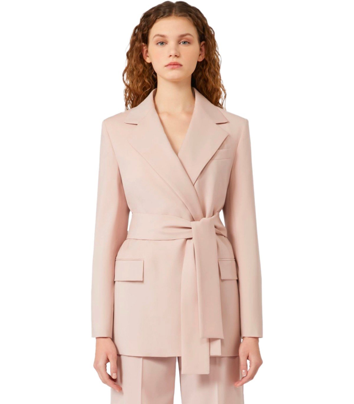 MAX MARA WEEKEND TESO PINK BELTED BLAZER