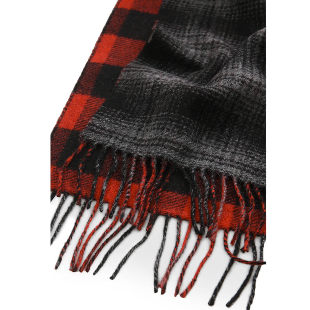 BUFANDA DOUBLE WOOL CHECK GRIS WOOLRICH