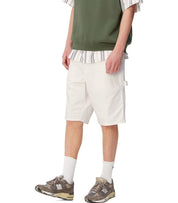 CARHARTT WIP SINGLE KNEE OFF-WHITE BERMUDA SHORTS