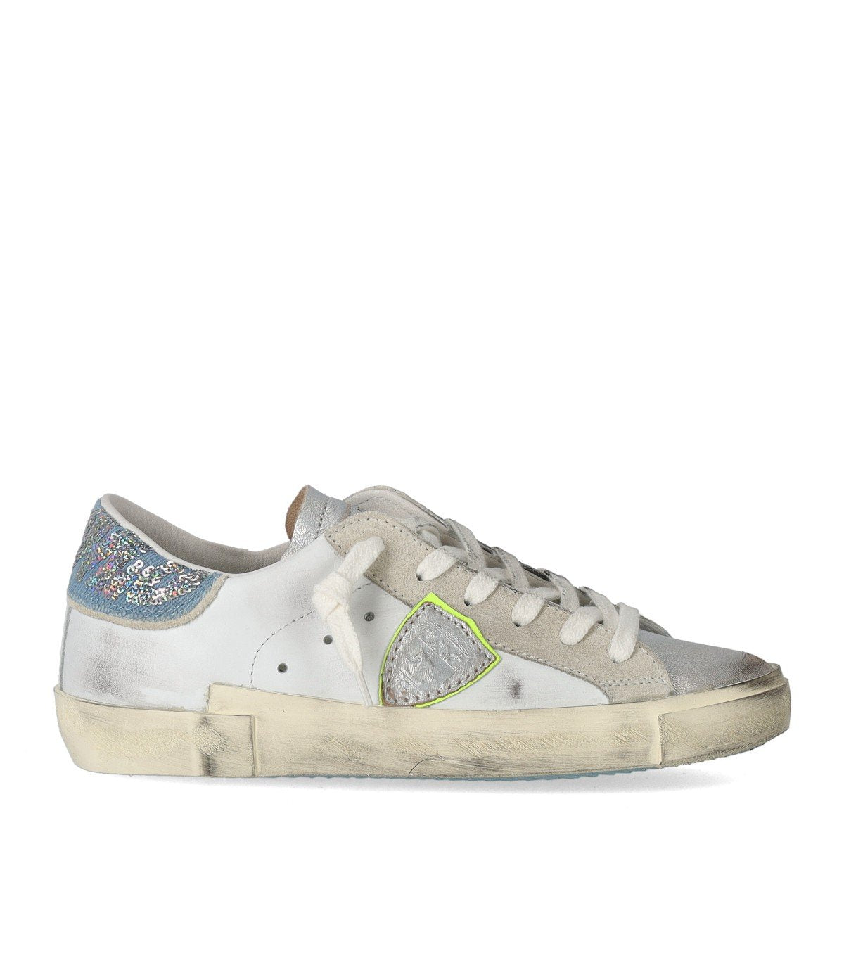 SNEAKER PRSX METAL PAILLETTES BIANCA PHILIPPE MODEL