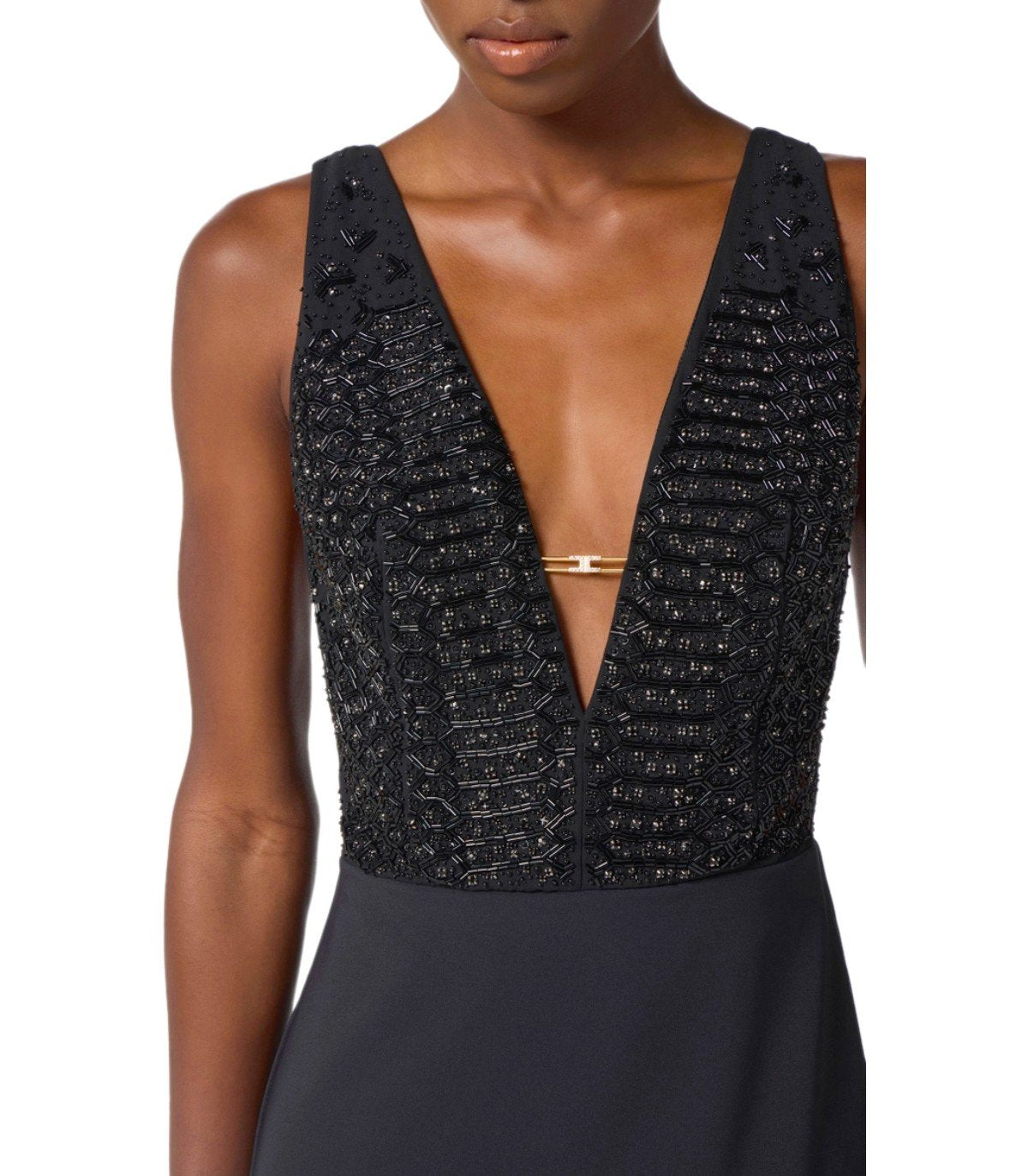 ELISABETTA FRANCHI RED CARPET BLACK DRESS