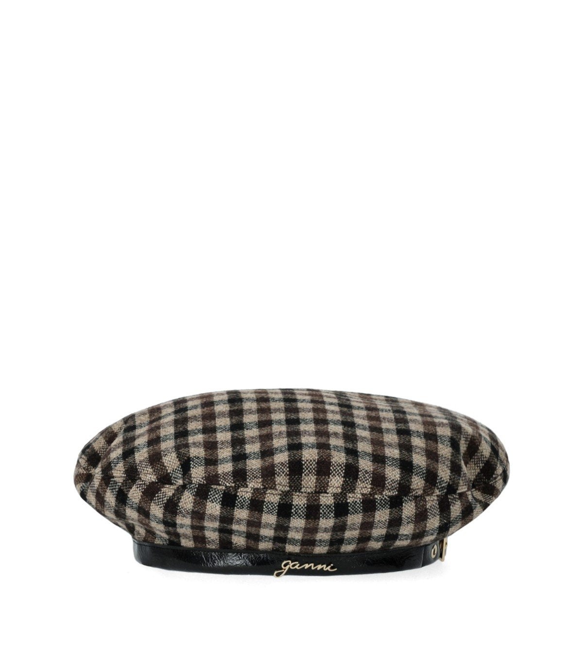 BÉRET BASQUE CHECK COFFEE GANNI