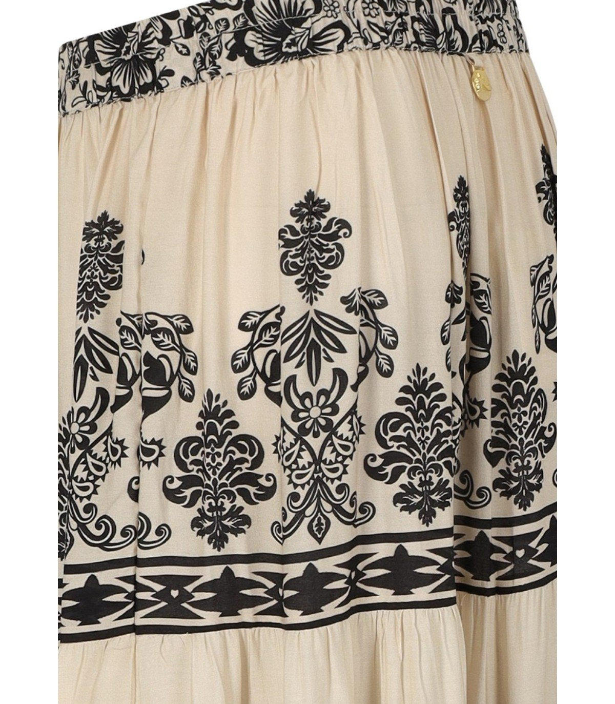 PAHIESA FORMENTERA ECRU AND BLACK LONG SKIRT