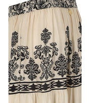 PAHIESA FORMENTERA ECRU AND BLACK LONG SKIRT