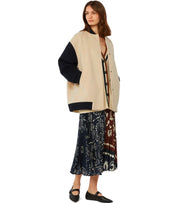 MAX MARA WEEKEND MILORD BLUE AND BROWN MIDI SKIRT