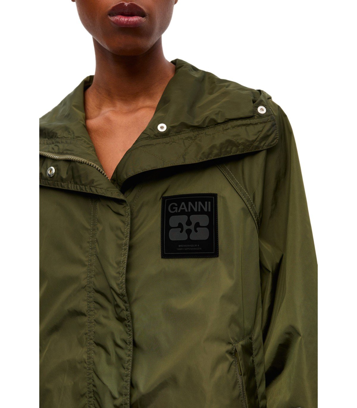 GANNI GREEN HOODED JACKET