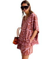 ESSENTIEL ANTWERP JORLANDO BROWN AND PINK TOP