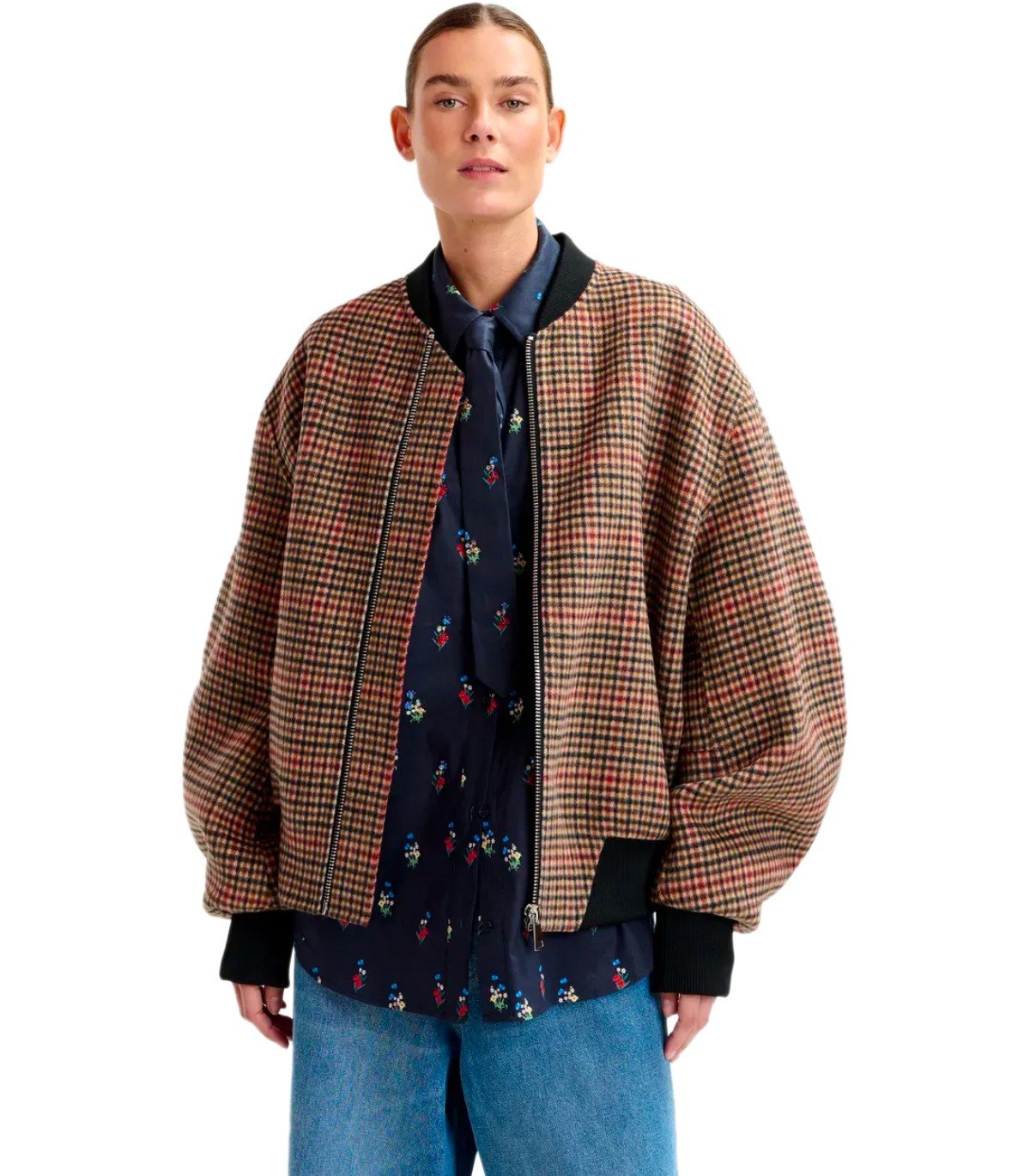 ESSENTIEL ANTWERPITI BROWN BOMBER JACKET