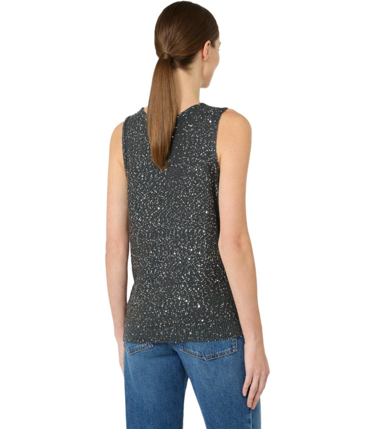 MAX MARA WEEKEND TEMPO ANTHRACITE GREY TOP