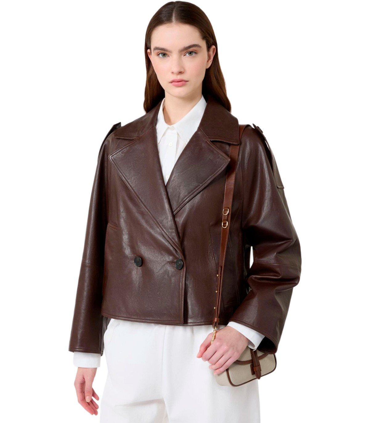 MAX MARA WEEKEND FELINO BRAUNER LEDERJACKE