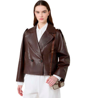 MAX MARA WEEKEND FELINO BRAUNER LEDERJACKE