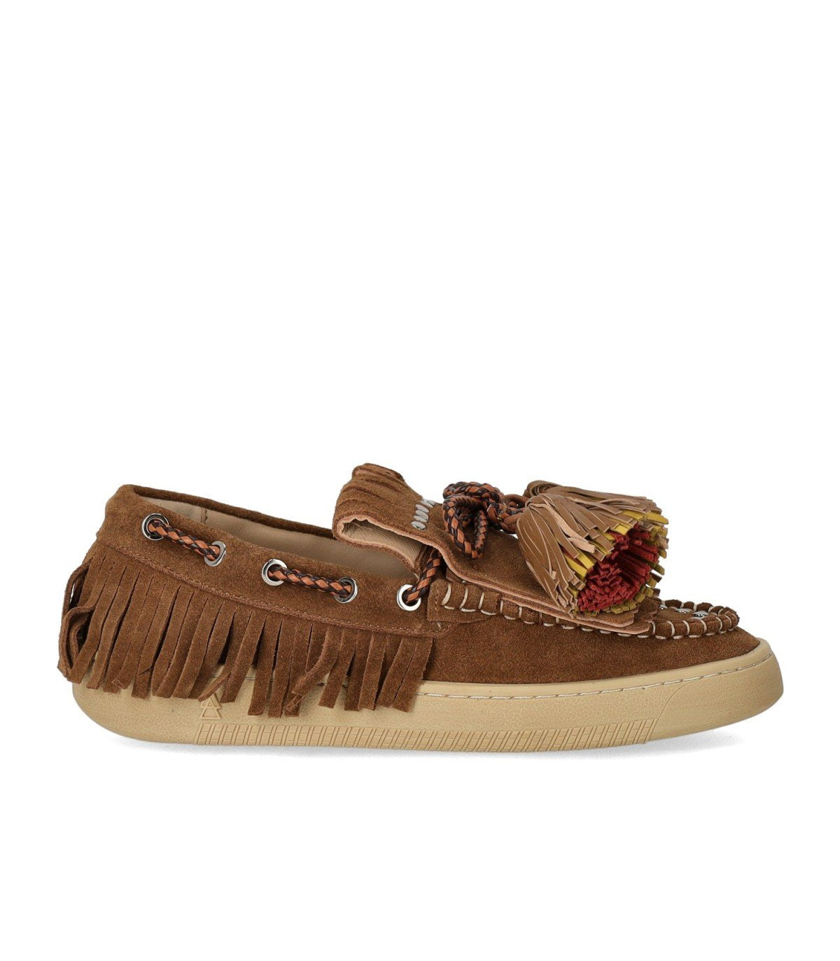 ELENA IACHI BROWN LOAFER WITH TASSELS