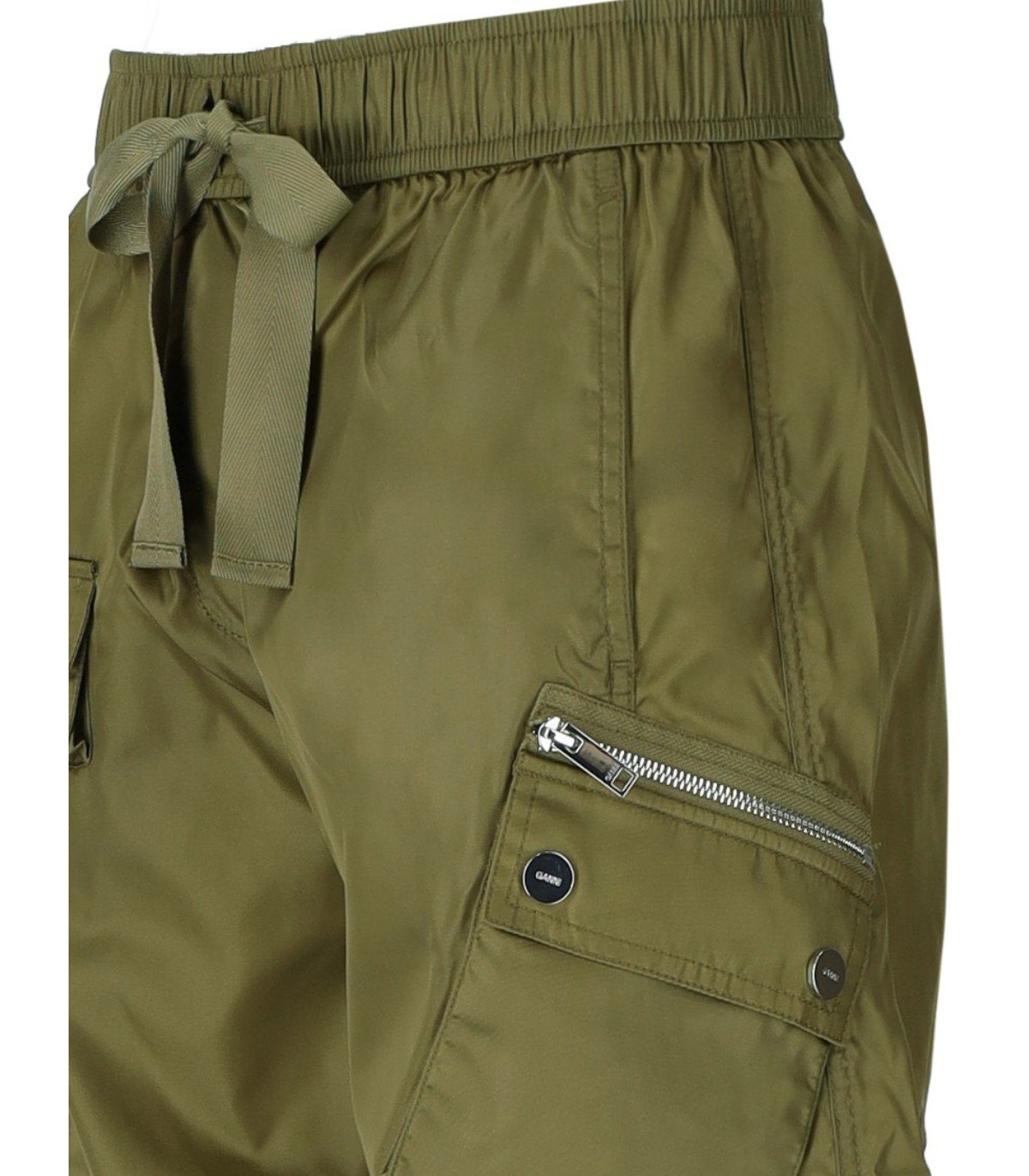 GANNI DUCHESSE GREEN PANTS