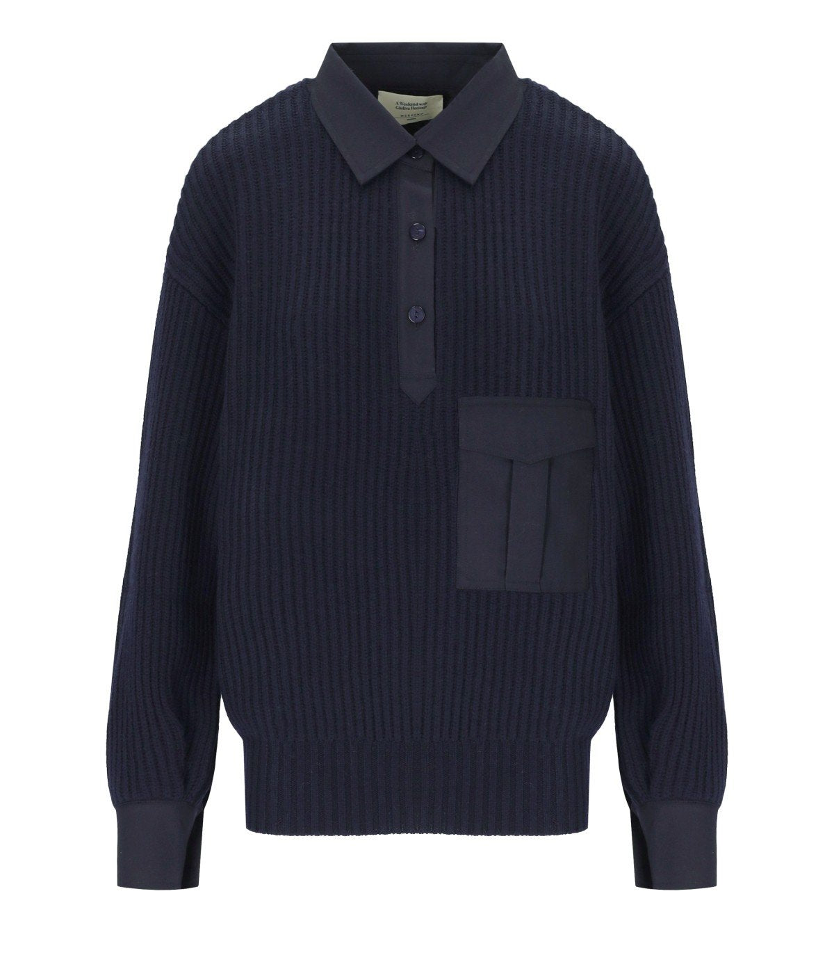 MAX MARA WEEKEND VANDA BLUE POLO SWEATER