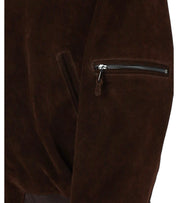 MYSKIN DARK BROWN OVERSIZE BOMBER JACKET