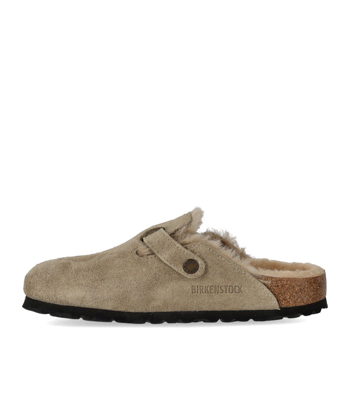 BIRKENSTOCK BOSTON SHEARLING TAUPE CLOG