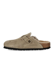 BIRKENSTOCK BOSTON SHEARLING TAUPE CLOG