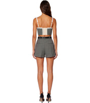 SHORTS MIT GÜRTEL GRAU MELANGE ELISABETTA FRANCHI