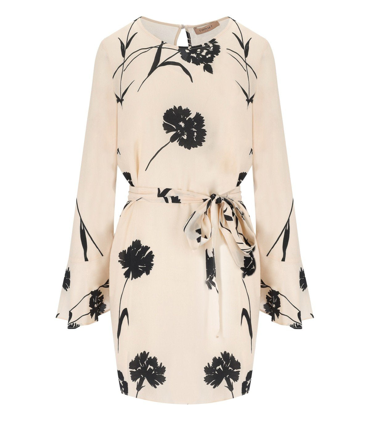 TWINSET CREME JURK MET BLOEMEN