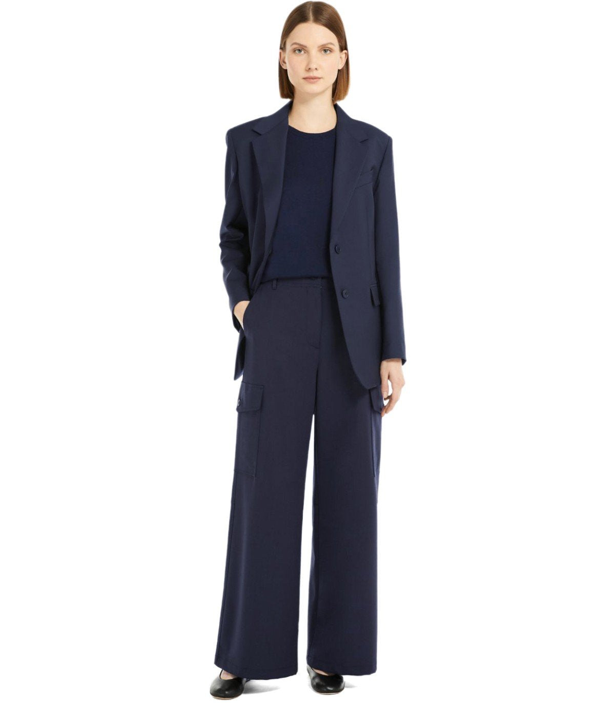 MAX MARA WEEKEND HIDALGO BLUE CARGO PANTS