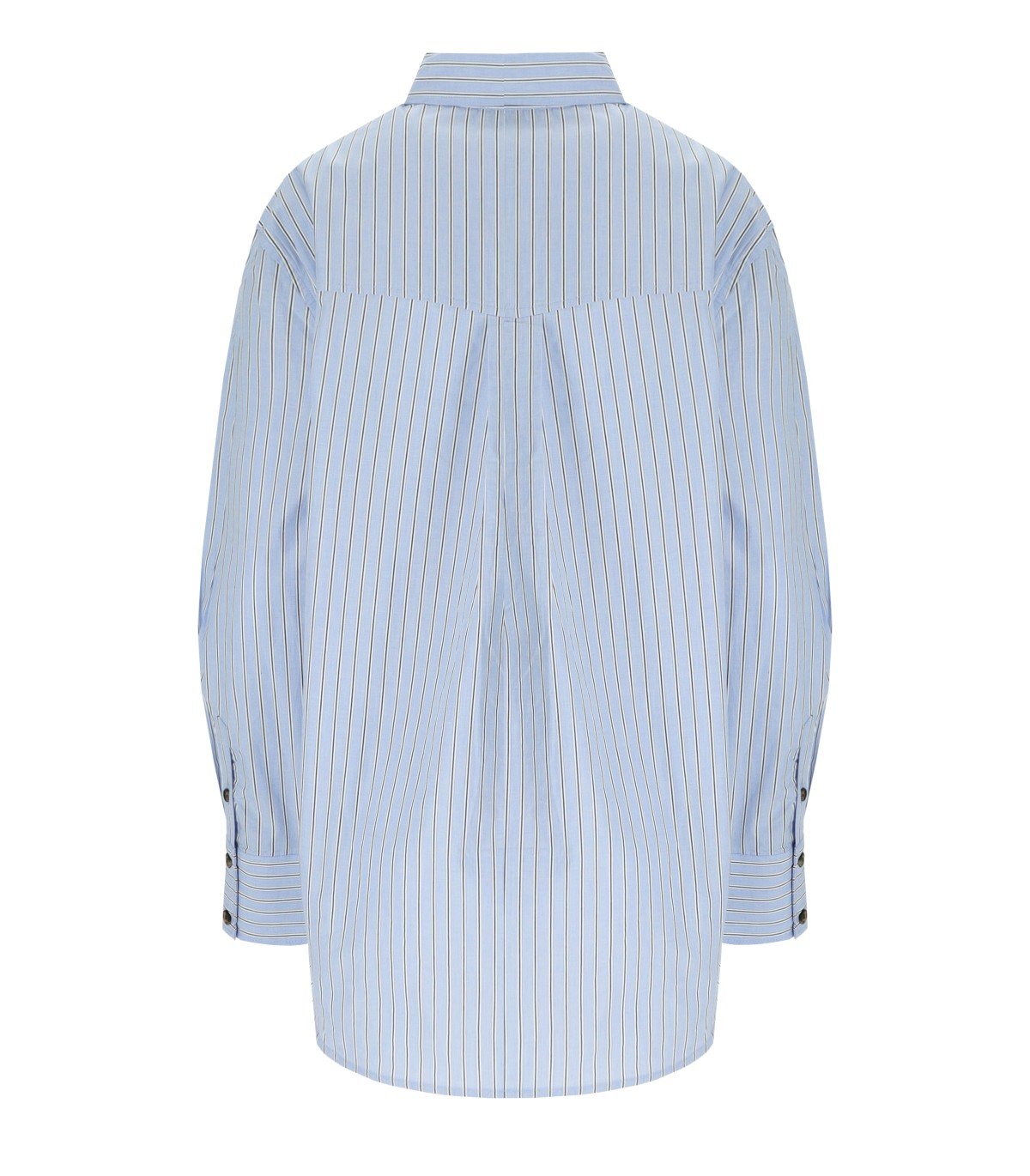 GANNI FLOWERS LIGHT BLUE SHIRT